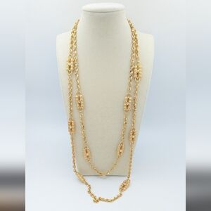 Camrose & Kross JBK Gold Tone Paperclip Station Double Necklace